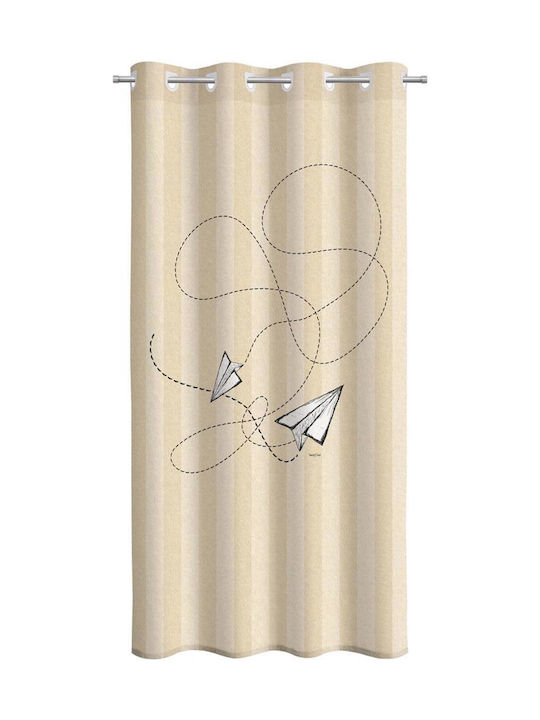 Saint Clair Fly Fabric Shower Grommet Curtain 160x250cm Beige Beige