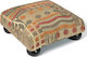 Stool Footstool Upholstered with Fabric 602 Πυκνό Green 30x30x14cm