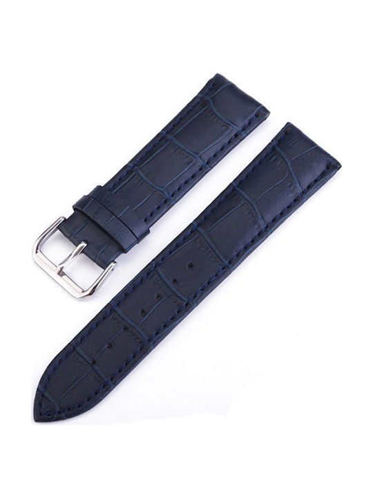 LURAKE LEATHER BLUE, BLAU, CROCK, 20mm.