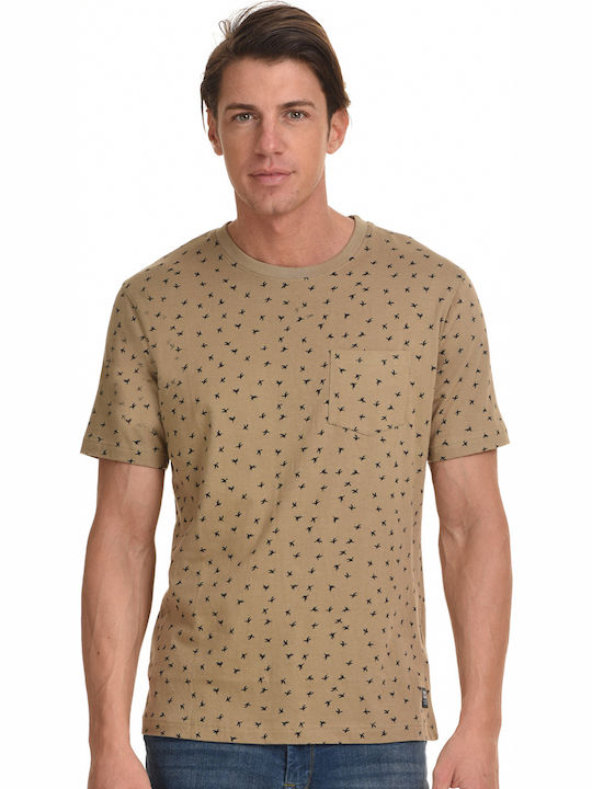 Biston Herren T-Shirt Kurzarm Beige