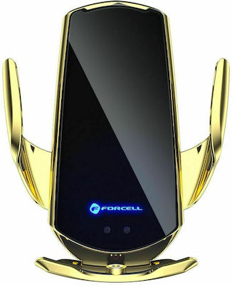 Forcell Mobile Phone Holder Car HS1 15W Gold with Adjustable Hooks and Wireless Charging Gold FOCM-092213