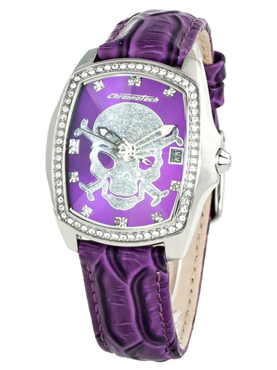 Chronotech Ceas de Damă cu Violet Curea din Piele