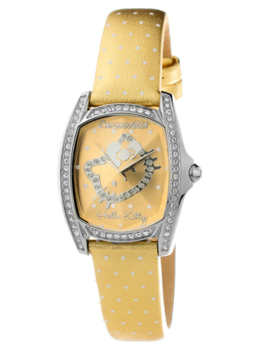 Chronotech Women's Watch with Yellow Leather Strap