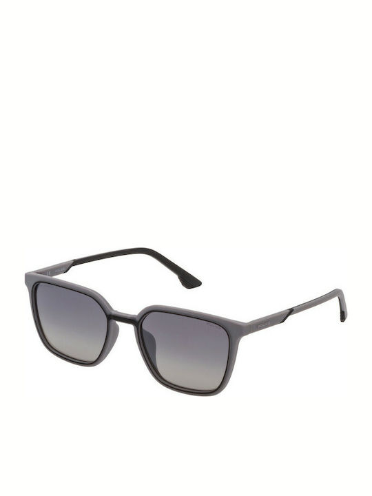 Police Lisbon 2 Men's Sunglasses with Gray Plastic Frame and Gray Gradient Polarized Lens SPL769 9U5P