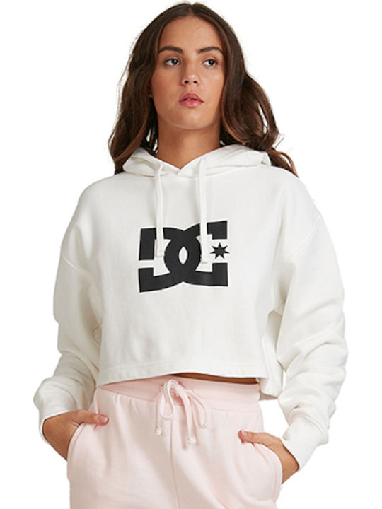 DC Women's Cropped Hooded Sweatshirt White ADJFT03014-WBB0