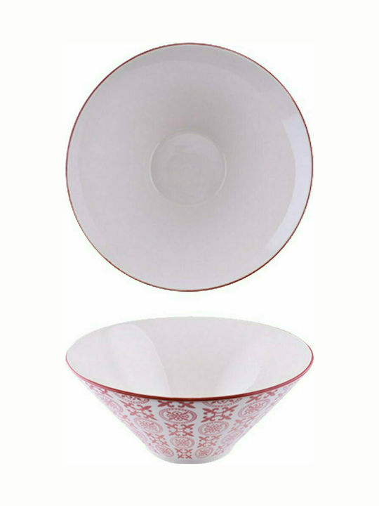 Cok Spain Aljibe Porcelain Salad Bowl Red 23x23x10cm 4pcs
