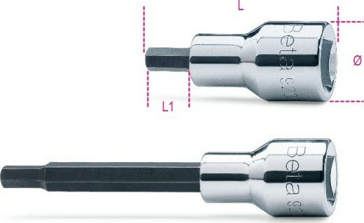 Beta Priza Cheie tubulară cu Vârf Allen și Patrat de Prindere 1/2'' Dimensiune H10 1buc
