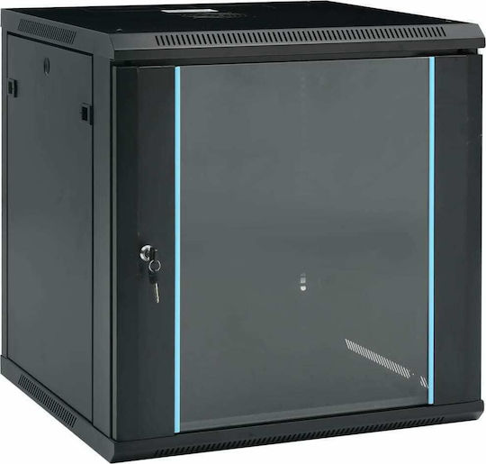 vidaXL Επιτοίχια καμπίνα 12U 19'' IP20 600 x 600 x 640 Μαύρο