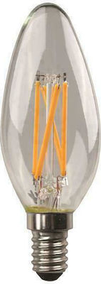 Eurolamp LED Lampen für Fassung E14 und Form C37 Kühles Weiß 480lm 1Stück