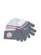 Peppa Pig Kinder Beanie Set mit Gestrickten Grau Handschuhen