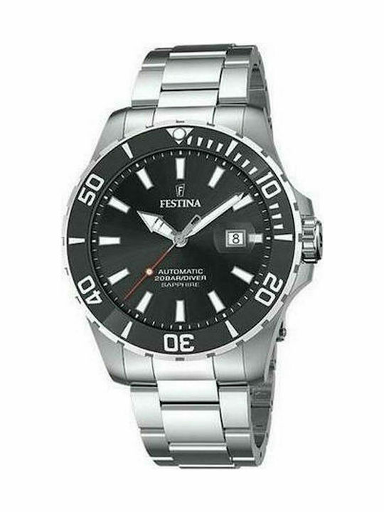 Festina Ceas Barbatesc Automat Cu Brățară Din Metal Argintie