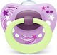 Nuk Orthodontic Pacifier Silicone Signature Night Stars Purple Night with Case for 0-6 months 1pcs