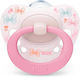 Nuk Orthodontic Pacifier Silicone Signature Butterflies Pink with Case for 0-6 months 1pcs