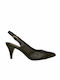 Piccadilly Anatomic Pointed Toe Black Heels with Strap