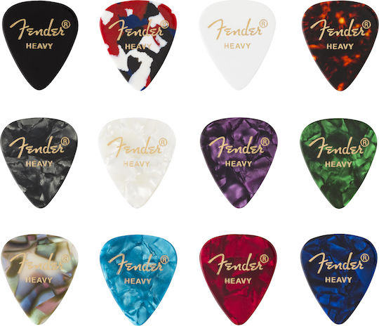 Fender Picks 351 Celluloid Medley Schwer Set 12Stück