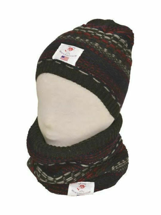 Stamion Kids Beanie Set with Scarf Knitted Gray