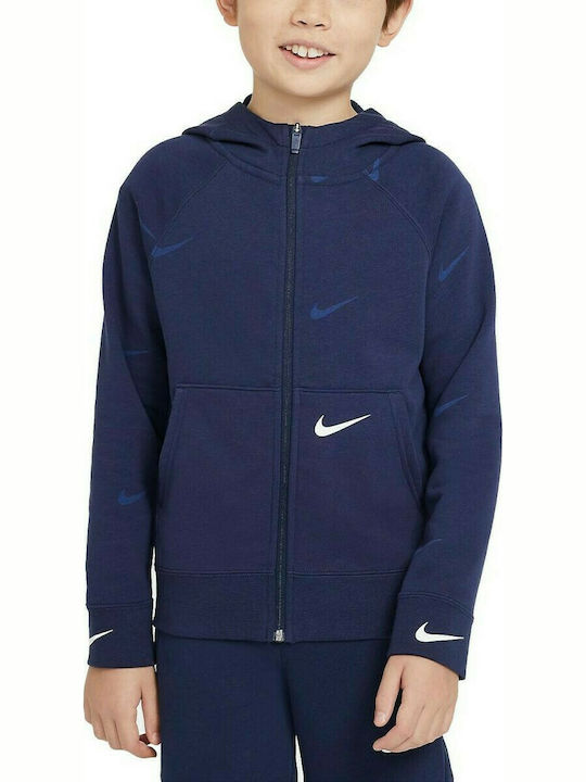 Nike Αθλητική Παιδική Ζακέτα Navy Μπλε Swoosh
