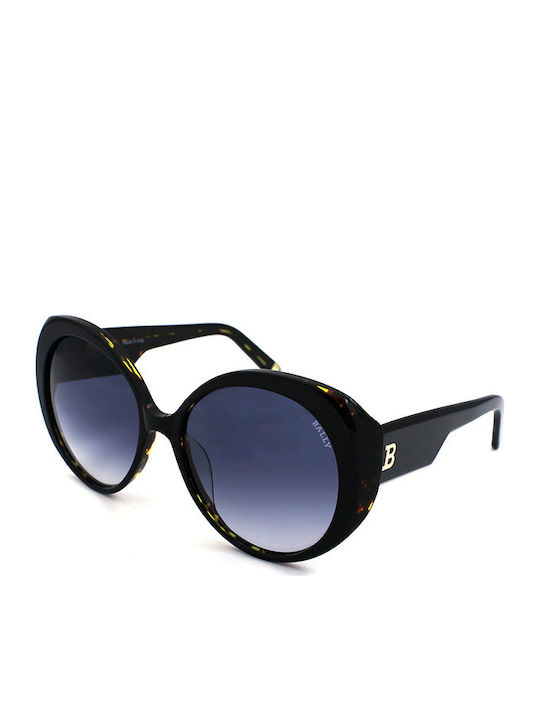 Bally Women's Sunglasses with Black Tartaruga Plastic Frame and Black Gradient Lens BY2055A C00