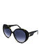 Bally Women's Sunglasses with Black Tartaruga Plastic Frame and Black Gradient Lens BY2055A C00