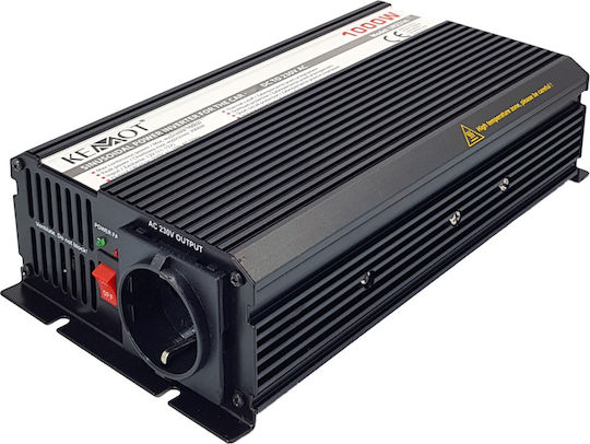 Kemot Car Inverter Modified Sinewave 1000W to Converter 12V DC in 230V AC