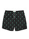 Double Men's Swimwear Printed Bermuda Black