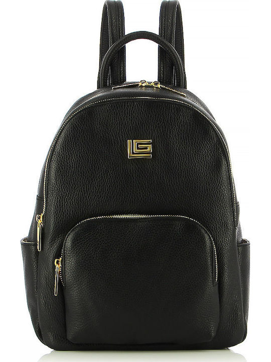 Leather Women's Bag Backpack Black