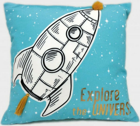 Kids Decorative Pillow Space Light Blue 40x40cm