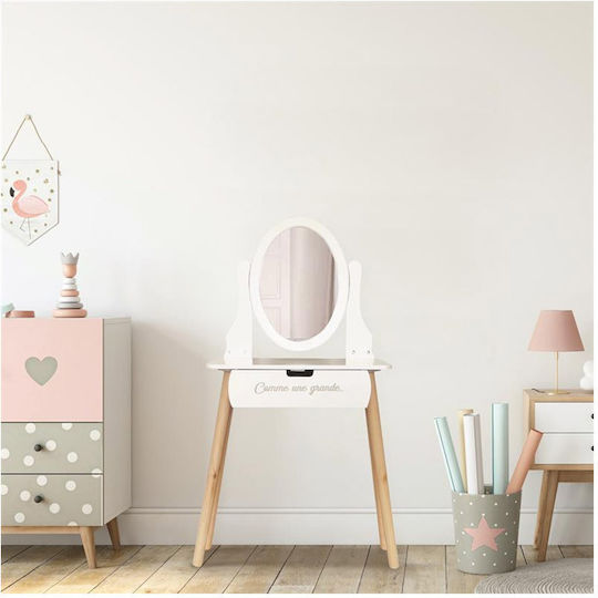 Kids Chest of Drawers White with 1 Drawer 55x30x109cm
