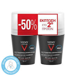 Vichy Homme Anti-Irritation 48h Αποσμητικό 48h σε Roll-On 2x50ml Vichy Homme Anti-Irritation 48h Αποσμητικό 48h σε Roll-On 2x50ml