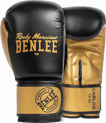 Benlee Carlos Synthetic Leather Boxing Competition Gloves Multicolour Μαύρα/Χρυσά