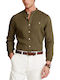 Ralph Lauren Men's Shirt with Long Sleeves Slim Fit Khaki