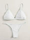 AT1233 Set Bikini Τριγωνάκι & Brazil Λευκό