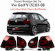 JOM Πίσω Φανάρια Led για Volkswagen Golf Mk5 (V) Dark Cherry Red 2003-2008 2τμχ