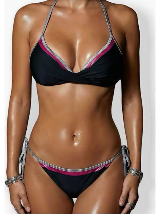 AT1233 Bikini Set Triangle & Brazil Black