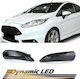 Carner Blitzlicht LED für Ford Fiesta 6 Mirror Dynamic Black Smoke 09-17 2Stück