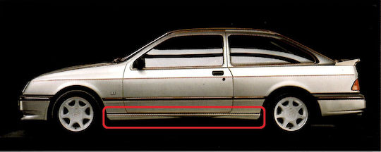 Kamei Door Sill Car Sideways Spoiler for Ford Sierra Compatible with Ford Sierra