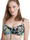 Erka Mare Underwire Bikini Bra with Adjustable Straps Black Floral