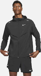 Nike Αθλητικό Ανδρικό Μπουφάν Αδιάβροχο και Αντιανεμικό Μαύρο