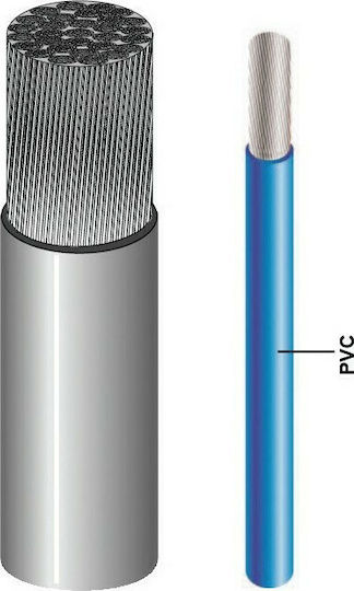 Eval Marine Καλώδιο Ρεύματος με Διατομή 1x2.5mm² Εύκαμπτο PVC Επικασσιτερωμένο 1x2.5mm² σε Καφέ Χρώμα 1m Εύκαμπτο