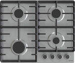 Gorenje G642ABX Gas Cooktop Autonomous Inox 60x52εκ. Silver