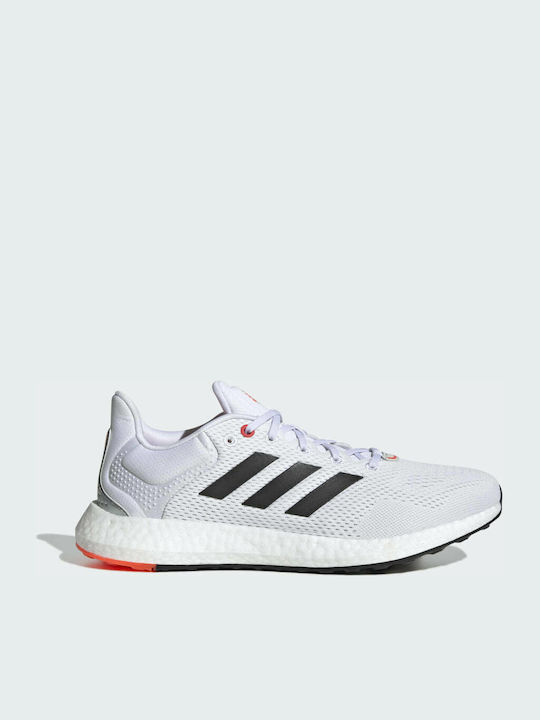 Adidas Pureboost 21 Ανδρικά Αθλητικά Παπούτσια Running Cloud White / Core Black / Solar Red