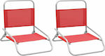 vidaXL Small Chair Beach Red Set of 2pcs