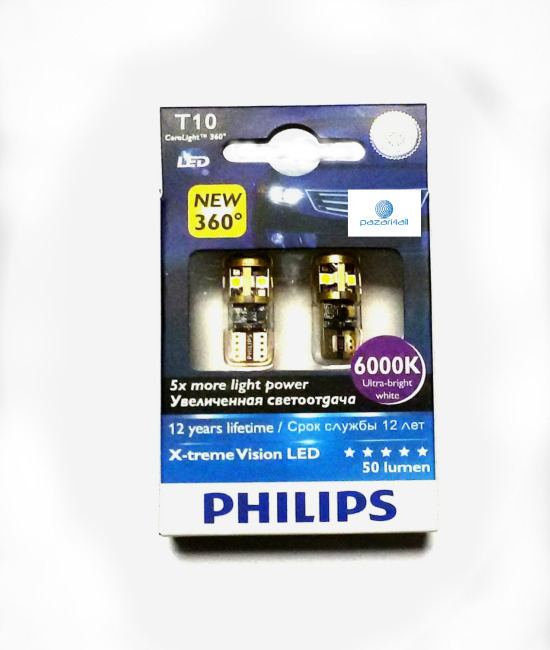 Philips 127996000KX2 X-tremeVision LED Strip W5W T10 6000K