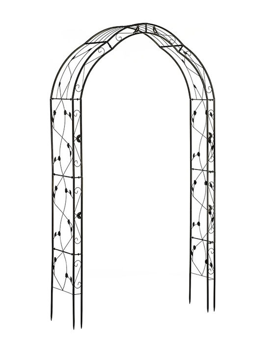 Arcadă De Grădină Pergolă Metalică Decorativă Din Metal 145x38x260cm Gri 950506 Arcadă De Grădină Pergolă Metalică Decorativă Din Metal 145x38x260cm Gri 950506