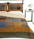 Silk Fashion 6153 Σετ Κουβερλί Μονό Βαμβακοσατέν Σιέλ 160x220cm 2τμχ