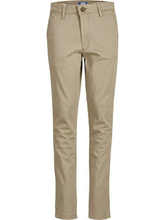 Kids' Chino Fabric Pants Beige