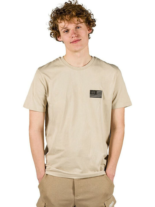 Organic Crew Flag T-shirt Μπεζ