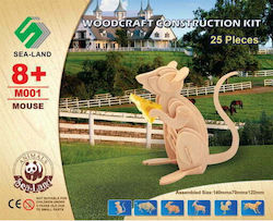 Anelixi Wooden Construction Toy Assembled Construction: Mouse for 8+ years