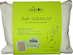 Sapon Anti Cellulite Skin Care Set for Firming with Toiletry Bag , Soap & Sponge