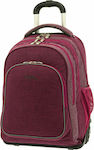 Polo Compact Σχολική Τσάντα Τρόλεϊ Γυμνασίου - Λυκείου σε Φούξια χρώμα Μ33 x Π23 x Υ46cm